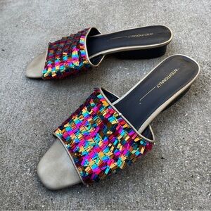 INTENTIONALLY BLANK Multicolor Woven Mules